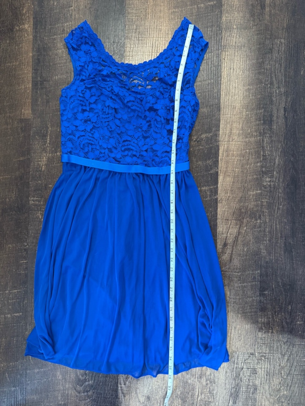 David’s bridal royal blue lace and chiffon Bridesmaid dress - Picture 7 of 7